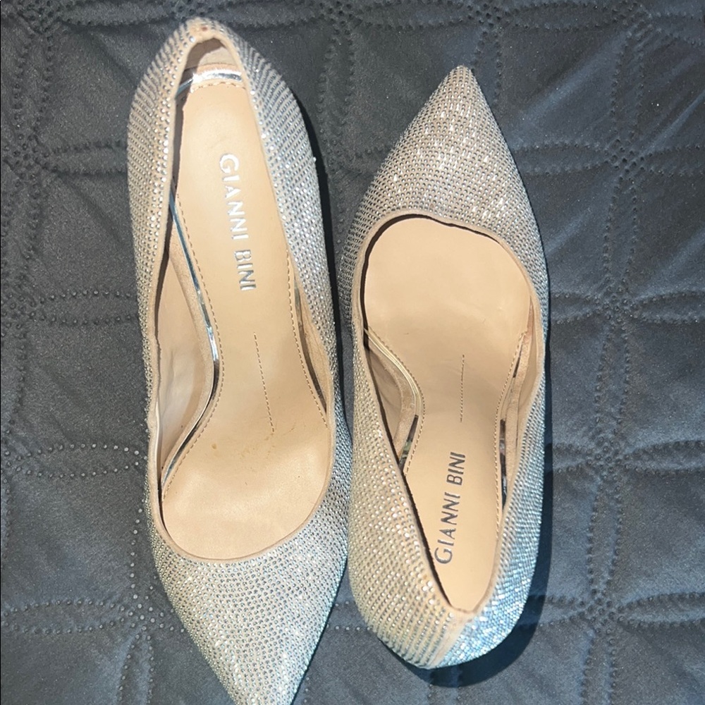 Gianni Bini Silver‎ Glitter Heels